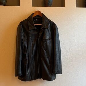 Kenneth Cole Black  Leather Men's Jacket